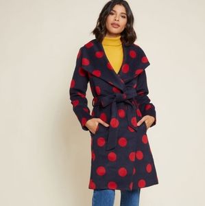 COPY - Modcloth - Intelligent Around Town Coat with Dots